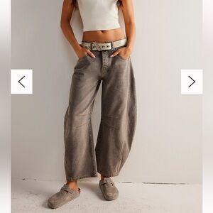 Free People Barrel Jeans in Archive Grey